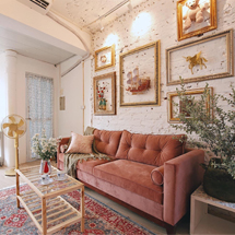 Sofa chung cư tân cổ điển đơn giản màu đỏ nỉ nhung SFGD19