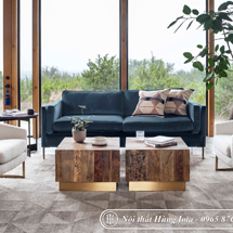 Ghế sofa gia đình màu xanh navy sang trọng SFGD26