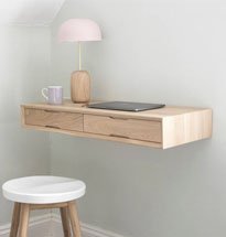 Bàn làm việc treo tường màu gỗ nhỏ gọn có ngăn kéo đựng đồ BGD05