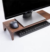 Kệ đỡ màn hình máy tính bằng gỗ màu óc chó sang trọng KMT05