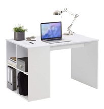 Bàn học gỗ công nghiệp màu trắng có kệ đựng đồ 4 ô thoáng BGD34