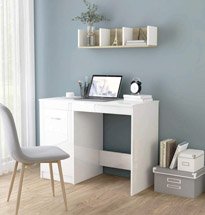 Bàn học tại nhà màu trắng có tủ nhỏ 2 tầng đựng đồ tiện lợi BGD42