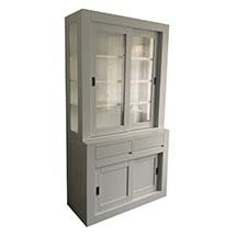 Tủ kính nhỏ gọn màu ghi giá rẻ thích hợp với mọi không gian TSP80