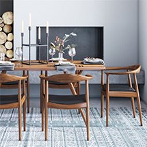 Bàn ghế ăn Kennedy giá rẻ 6 ghế màu óc chó đẹp sang trọng BGA22