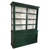 Tủ kính 4 tầng màu xanh đậm đẹp lạ decor không gian độc đáo TSP85
