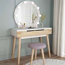 Bàn trang điểm decor có đèn đẹp kiểu dáng hiện đại BTD21