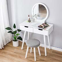 Bàn trang điểm giá rẻ màu trắng phù hợp với mọi không gian BTD22