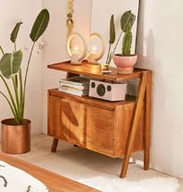 Tủ decor chân chữ A màu gỗ TDD79