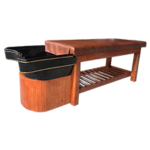 Giường gội đầu spa bồn sứ màu đen GGD14