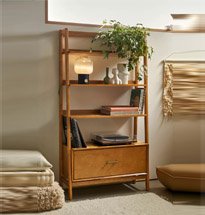 Giá đựng sách 4 tầng có tủ decor KG84