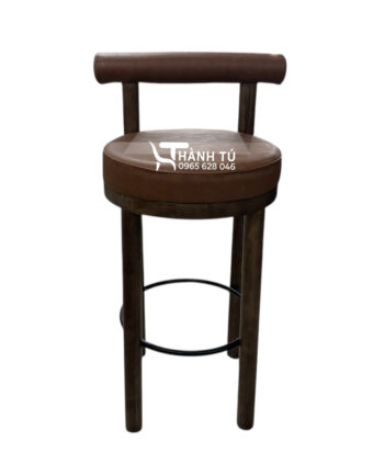Ghế bar bọc đệm cao màu nâu