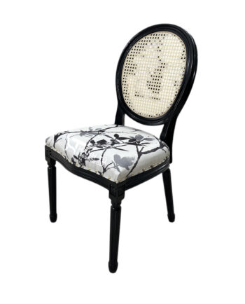 Ghế cổ điển tựa mây Louis bọc vải hoa