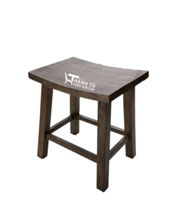 Ghế gỗ ngoài trời mặt cong ngồi cafe - trà sữa