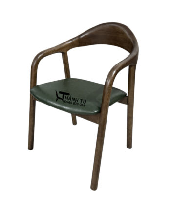 Ghế neva có tay xịn màu xanh rêu - ghế gỗ làm việc có vịn