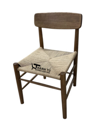 Ghế ngồi đan dây J39 tựa gỗ cao cấp