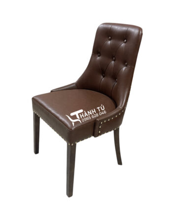 Ghế Seratong tựa bọc da nút rút, ghế ăn - cafe - nhà hàng - khách sạn