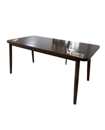 Bàn ăn hình chữ nhật chân tiện tròn