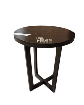 Bàn trà tròn chân dấu cộng - bàn cafe tròn cao